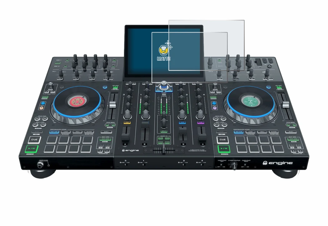 Image of the device Denon DJ Prime 4+ with a wide variety of screen protectors.