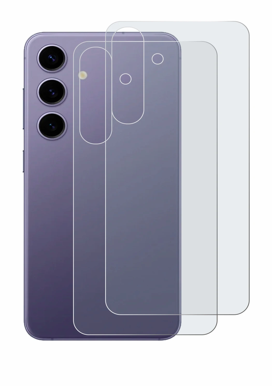Image of the device Samsung Galaxy S24 (Back) with a wide variety of screen protectors.