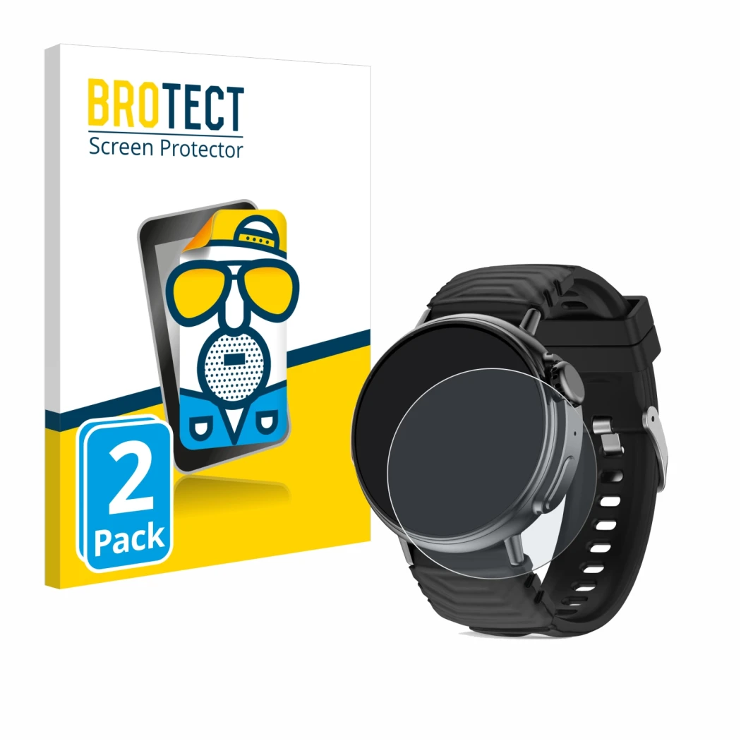 Front side of a product packaging with the brand logo BROTECT. Next to it is the device AMZSA GT88 shown with the correspondin