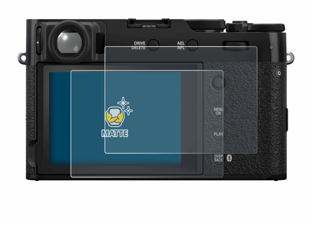 Image of the device Fujifilm X100VI with a wide variety of screen protectors.