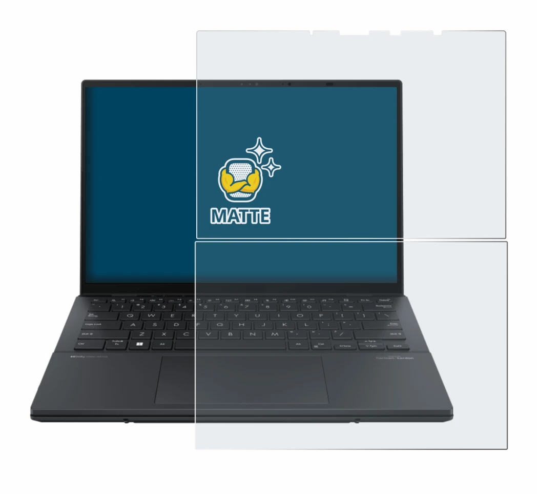 Image of the device ASUS ZenBook Duo OLED 2024 UX8406 with a wide variety of screen protectors.