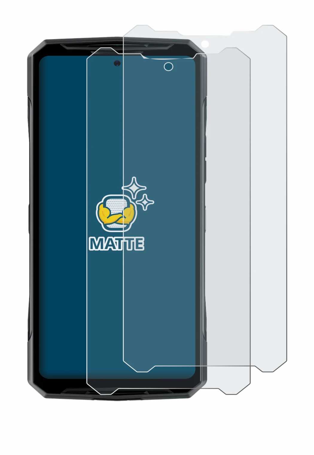 Image of the device Doogee DK10 with a wide variety of screen protectors.