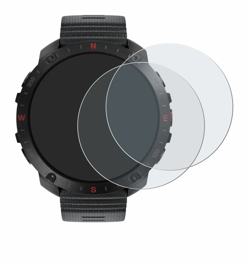 Image of the device Polar Grit X2 Pro with a wide variety of screen protectors.