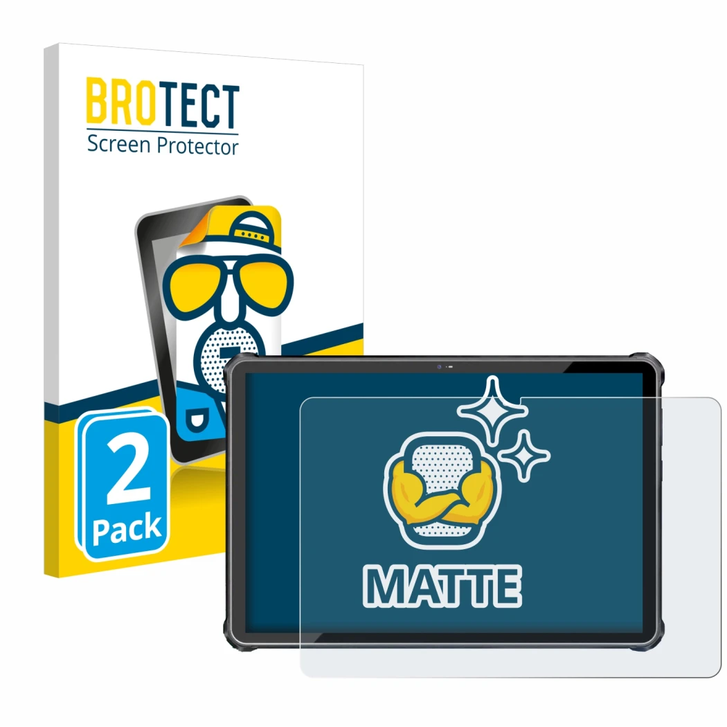 Front side of a product packaging with the brand logo BROTECT. Next to it is the device Oukitel RT6 shown with the correspondi