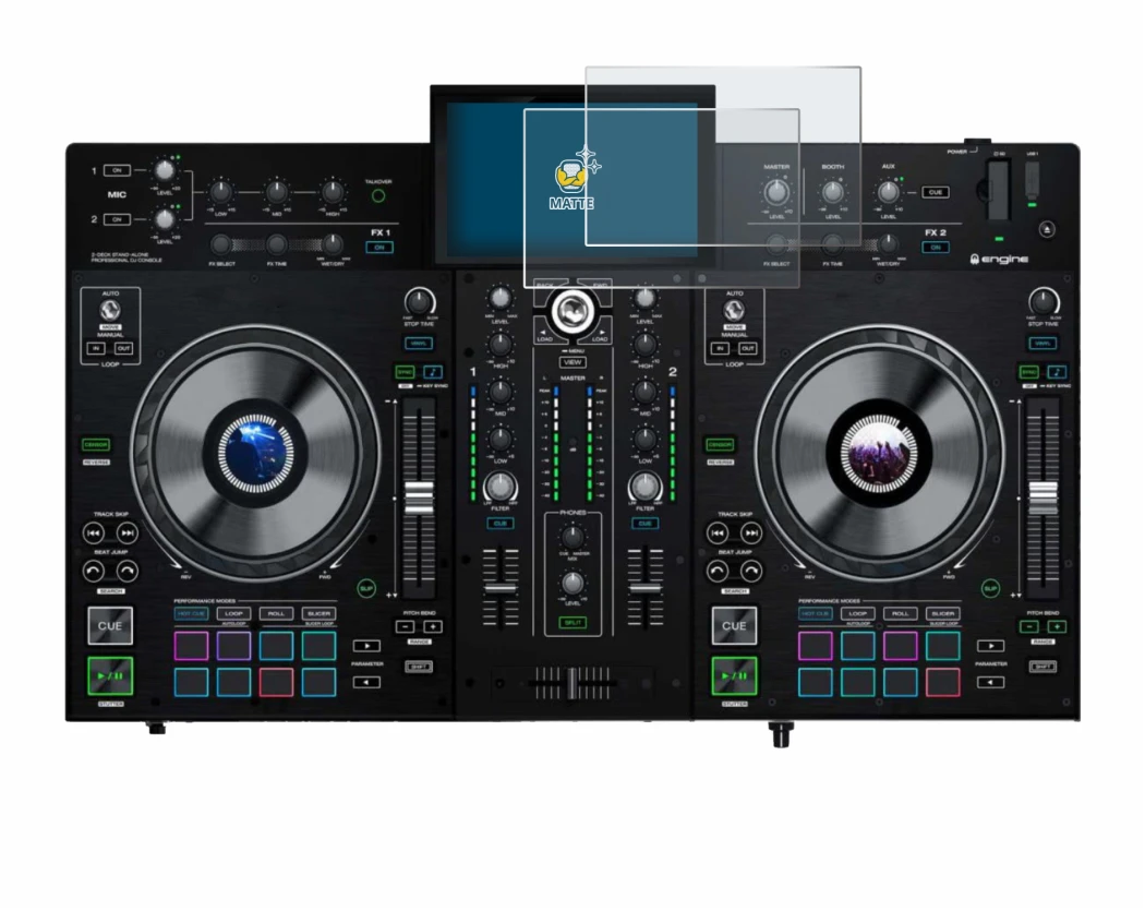 Image of the device Denon DJ Prime 2 with a wide variety of screen protectors.