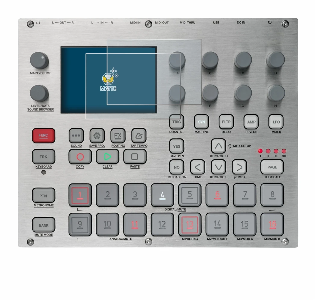 Image of the device Elektron Syntakt E25 Remix Edition with a wide variety of screen protectors.