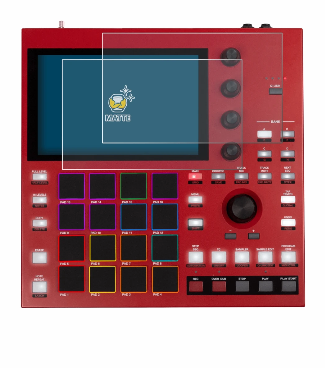 Image of the device Akai MPC One+ with a wide variety of screen protectors.