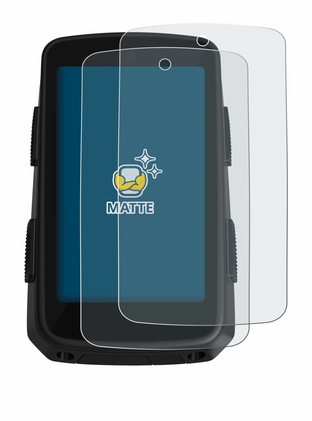 Image of the device Hammerhead Karoo 3 with a wide variety of screen protectors.