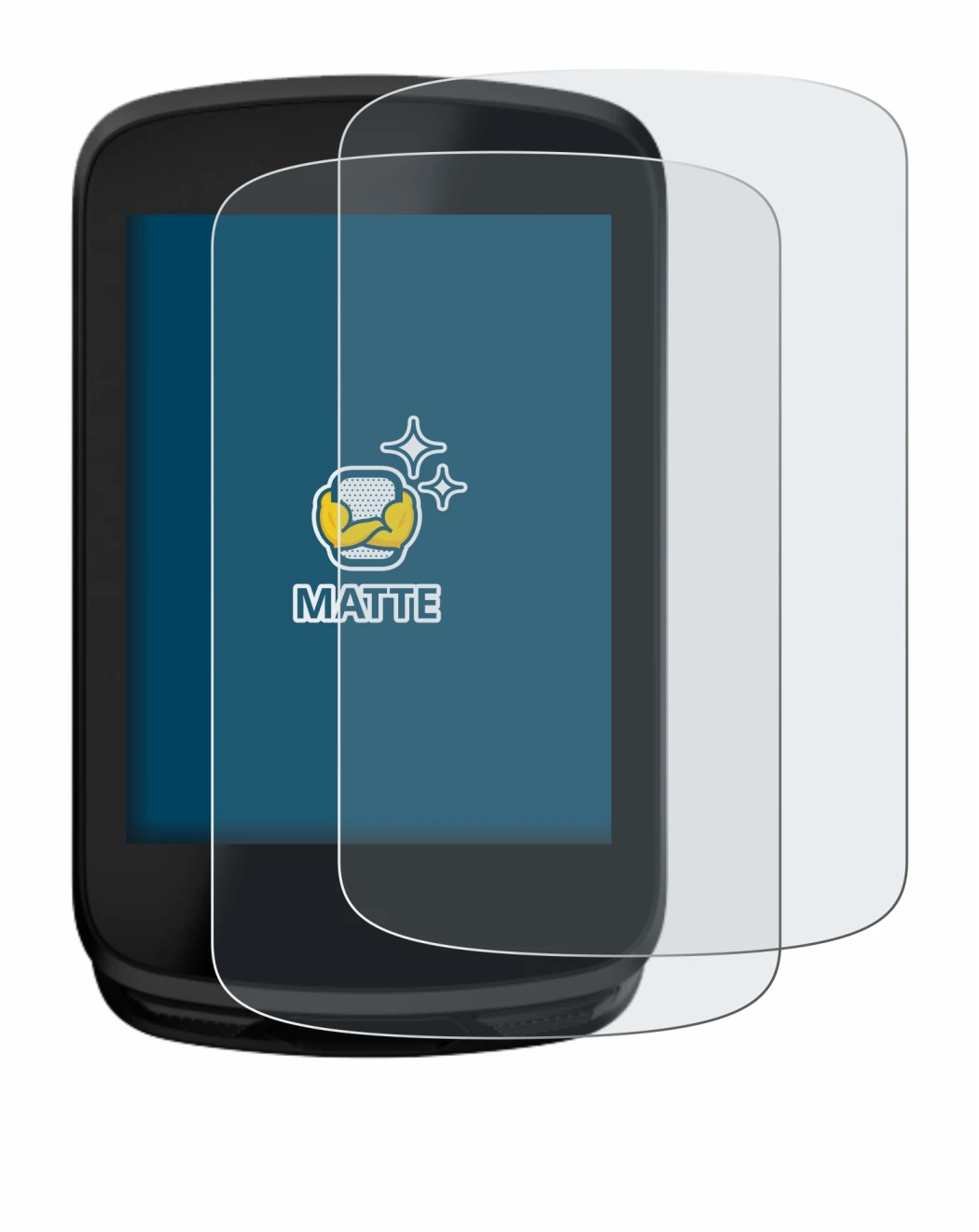 Image of the device Magene C606 with a wide variety of screen protectors.