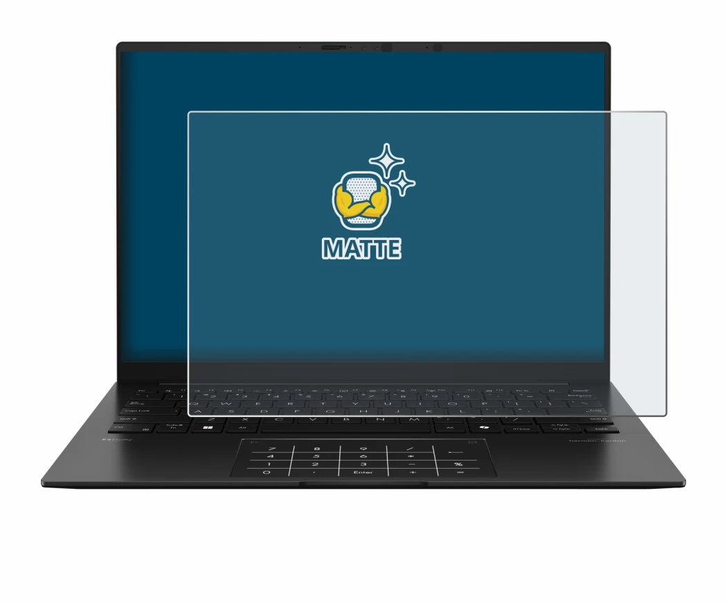 Image of the device ASUS ZenBook 14 OLED UM3406 with a wide variety of screen protectors.