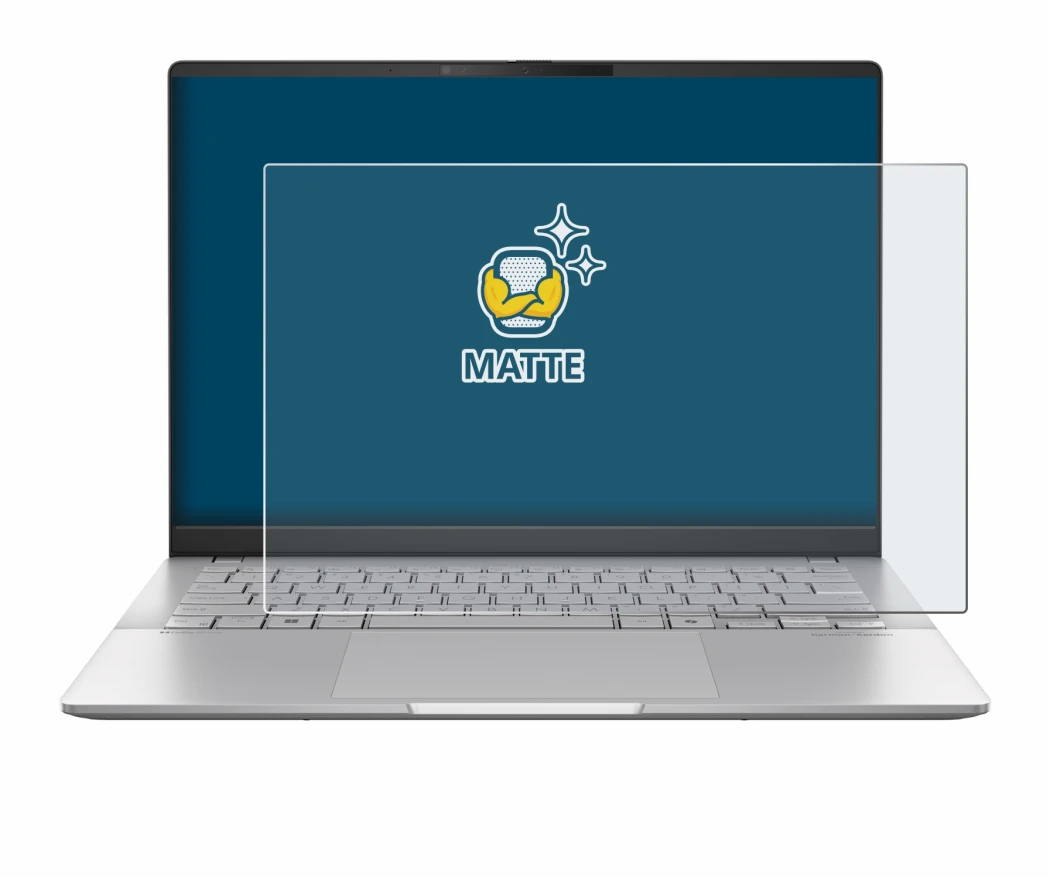Image of the device ASUS Vivobook S 14 OLED M5406 with a wide variety of screen protectors.