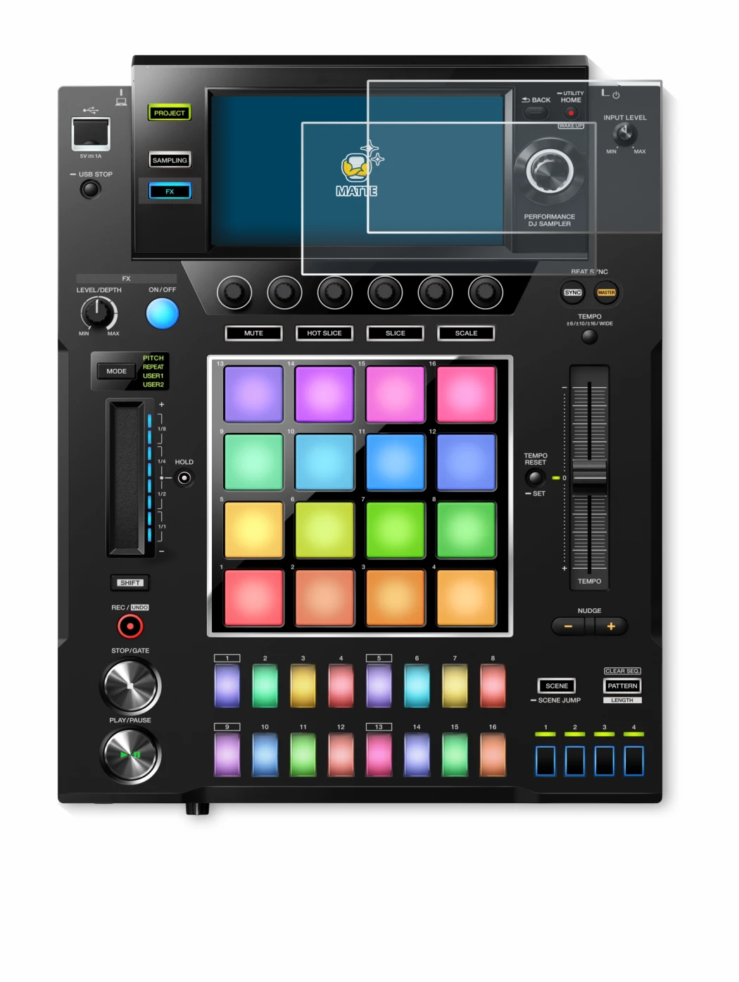 Image of the device Pioneer DJS -1000 with a wide variety of screen protectors.