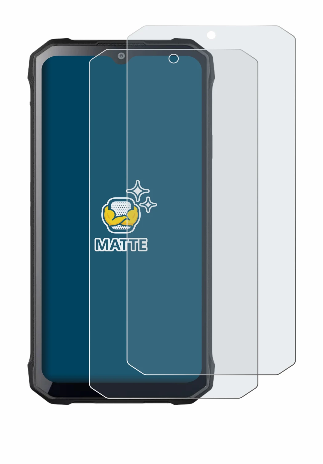 Image of the device Hotwav T7 with a wide variety of screen protectors.