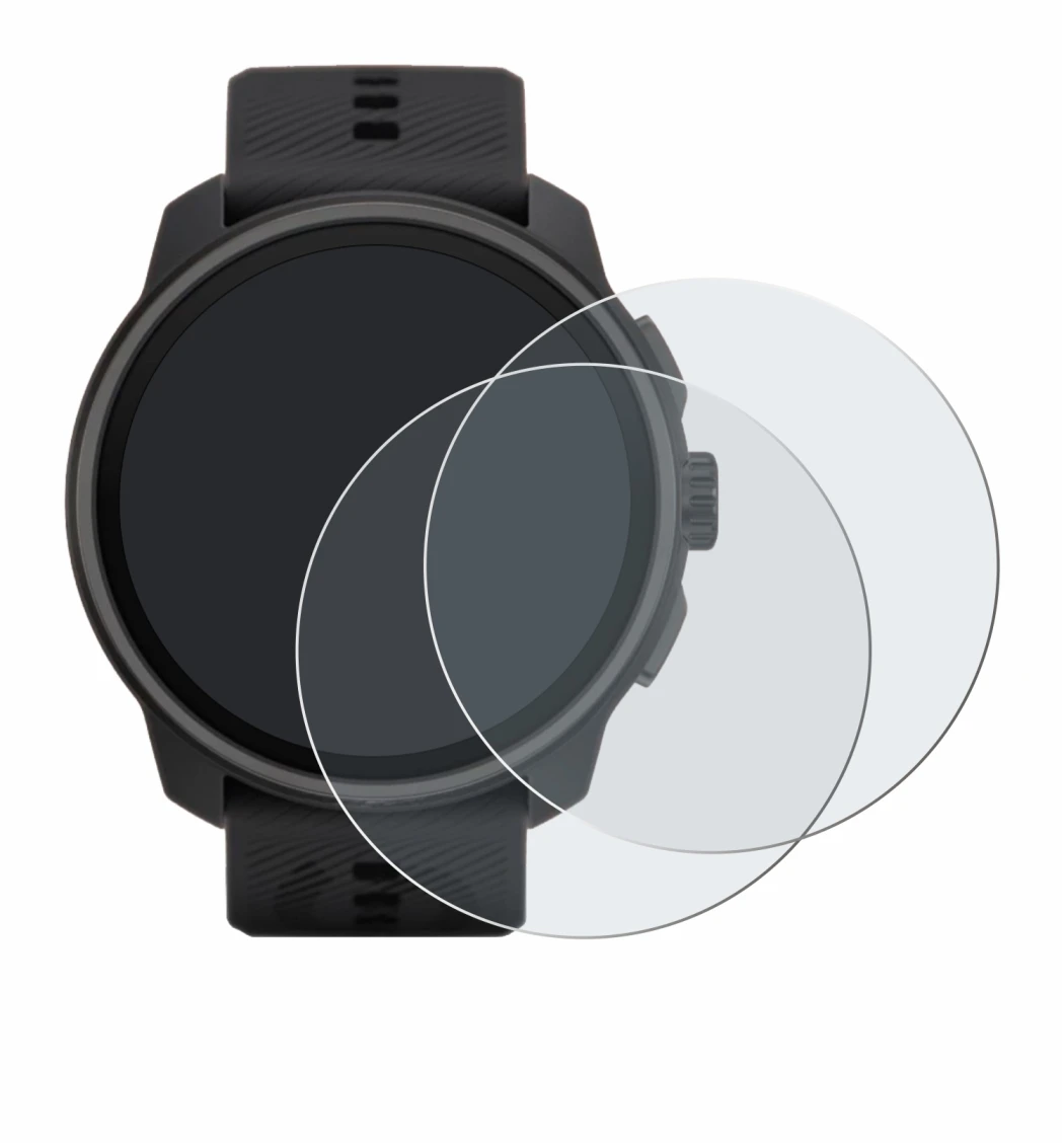 Image of the device Suunto Race S with a wide variety of screen protectors.