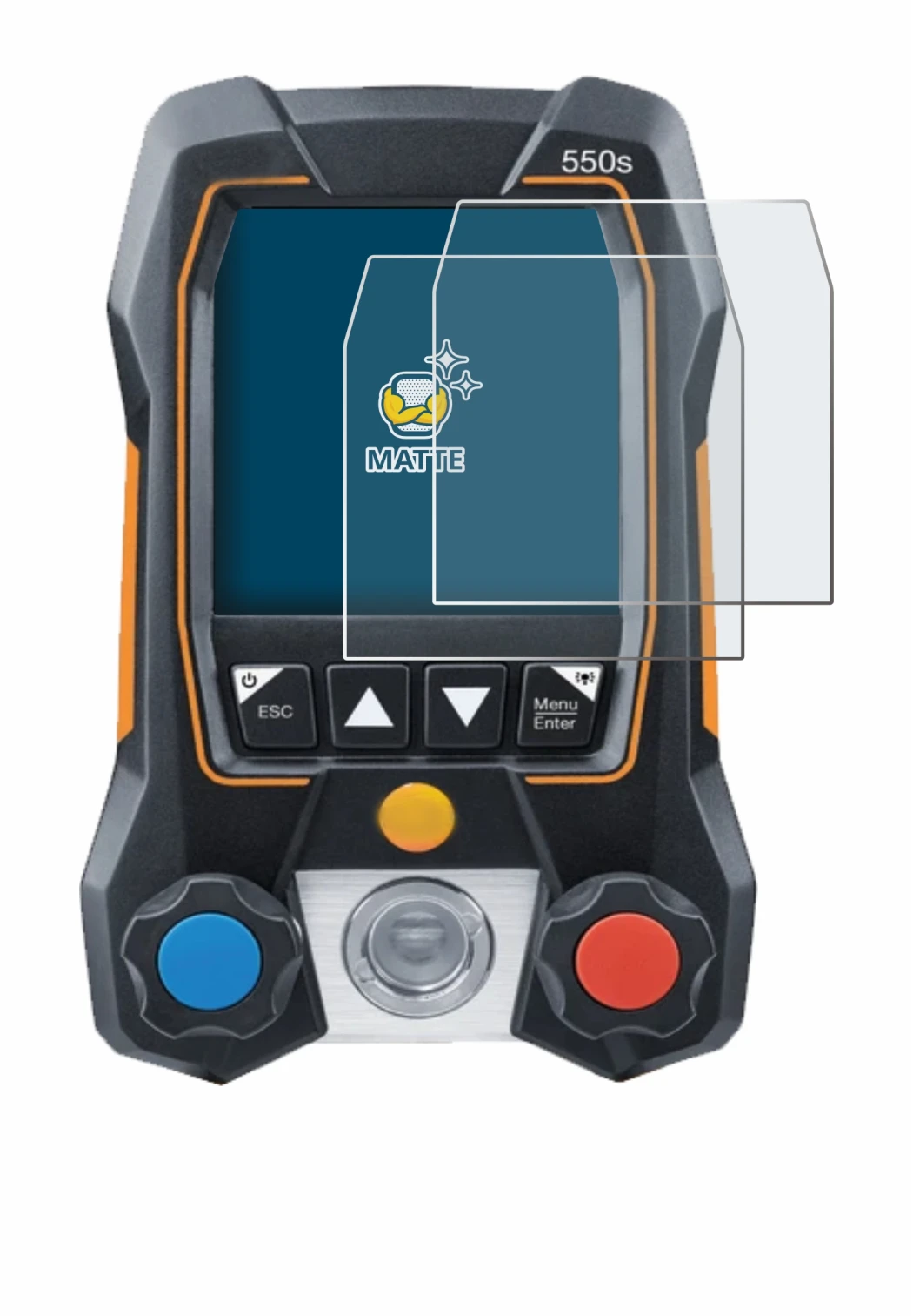 Image of the device Testo 550s with a wide variety of screen protectors.