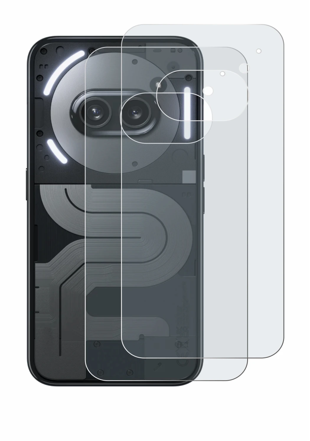 Image of the device Nothing Phone (2a) Plus (Back) with a wide variety of screen protectors.