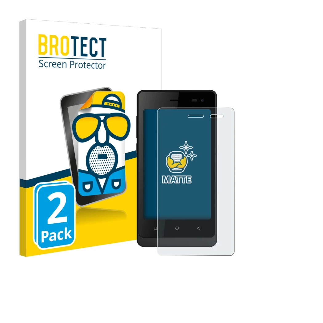 Front side of a product packaging with the brand logo BROTECT. Next to it is the device Logicom Wave 2 shown with the correspo