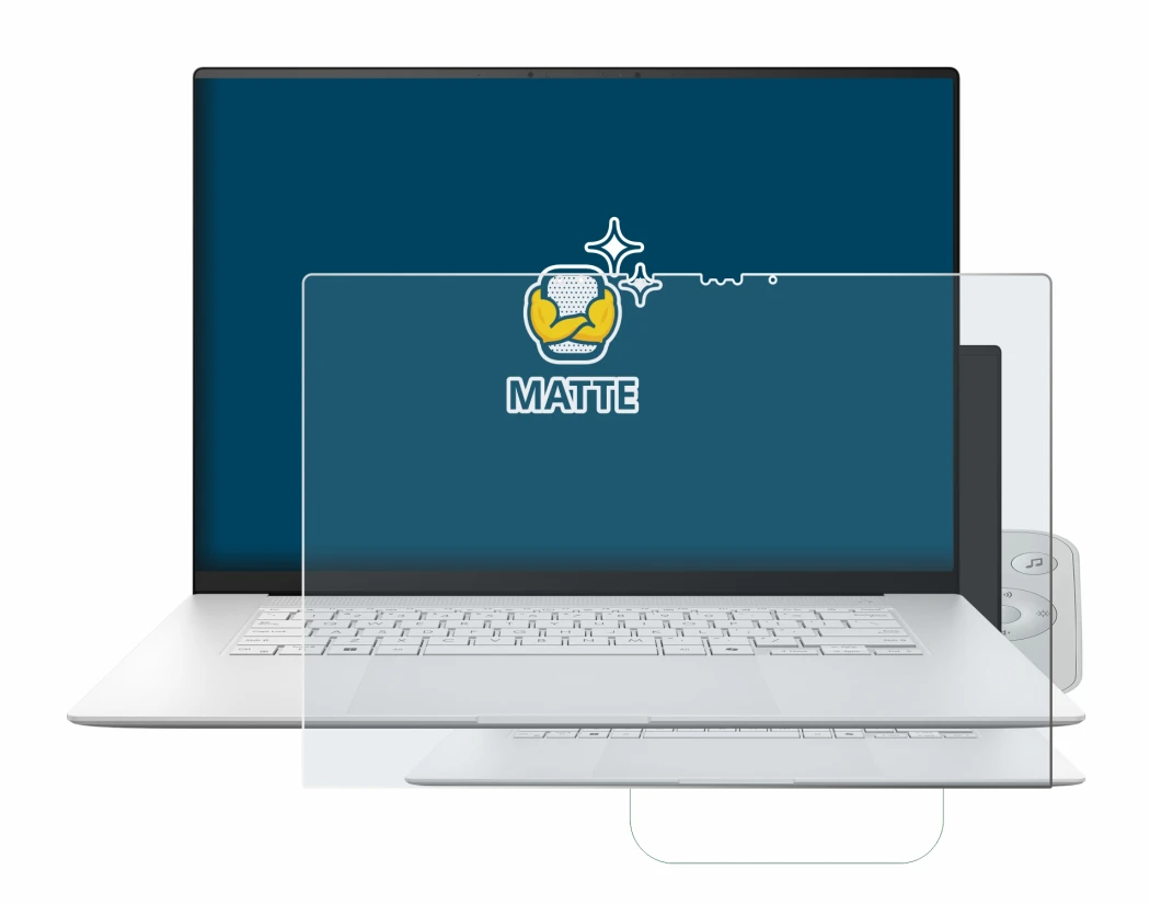 Image of the device ASUS ZenBook S 16 with a wide variety of screen protectors.