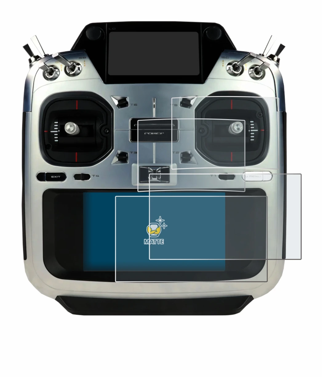 Image of the device Futaba T26SZ with a wide variety of screen protectors.