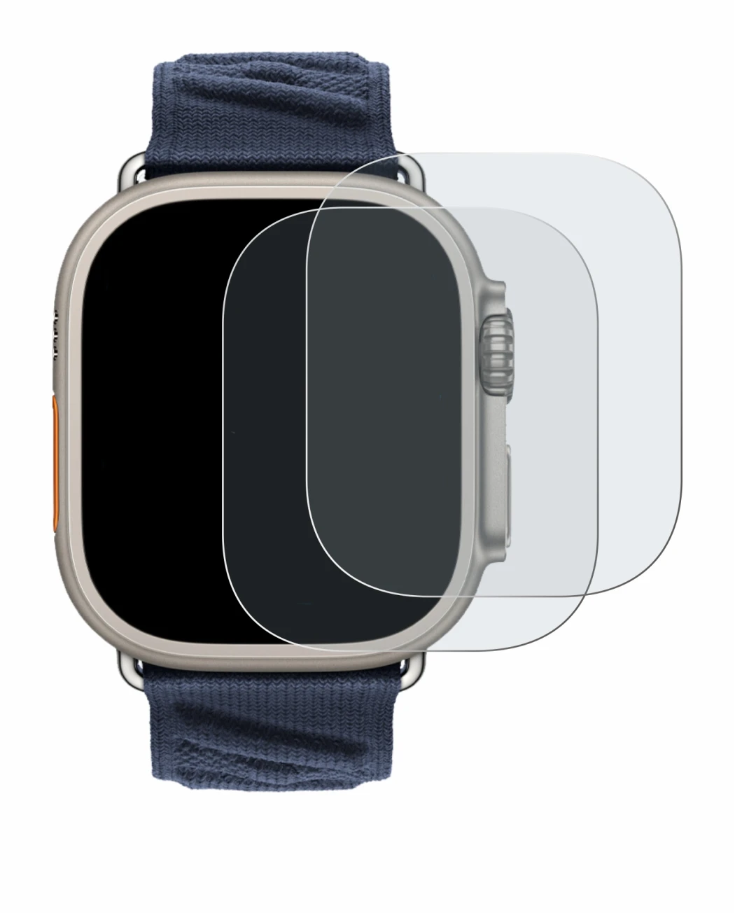 Image of the device Apple Watch Hermès Ultra 2 with a wide variety of screen protectors.