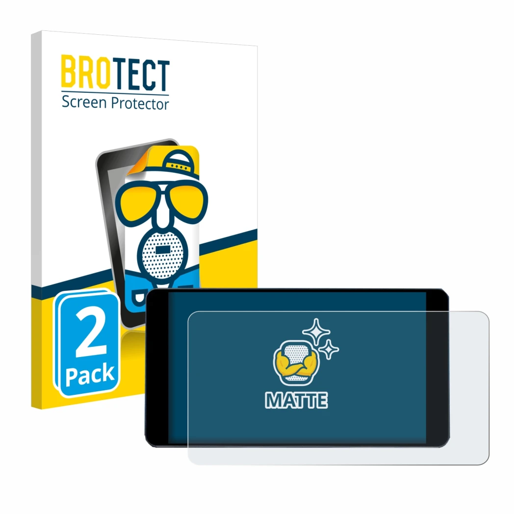 Front side of a product packaging with the brand logo BROTECT. Next to it is the device Zontes 350E shown with the correspondi