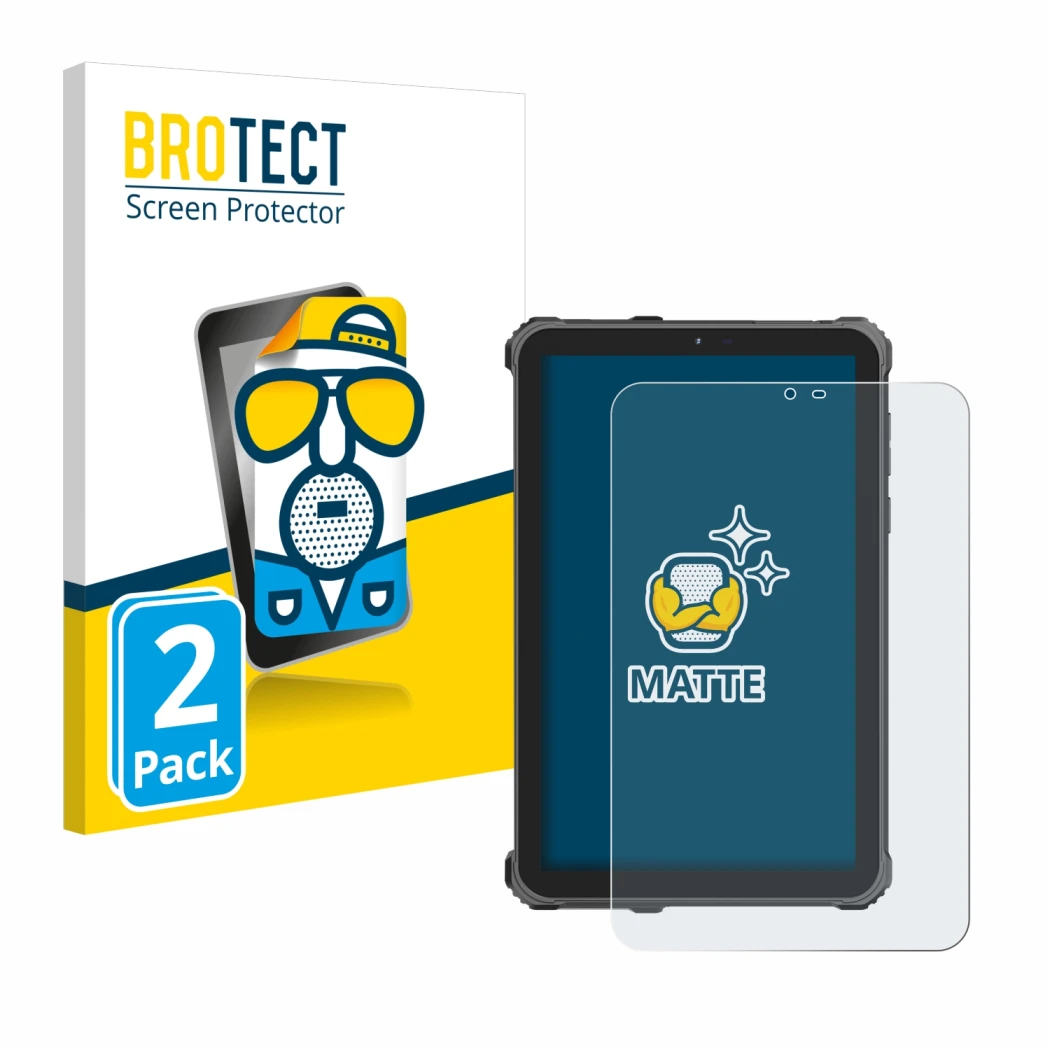 Front side of a product packaging with the brand logo BROTECT. Next to it is the device Oukitel RT3 Pro shown with the corresp