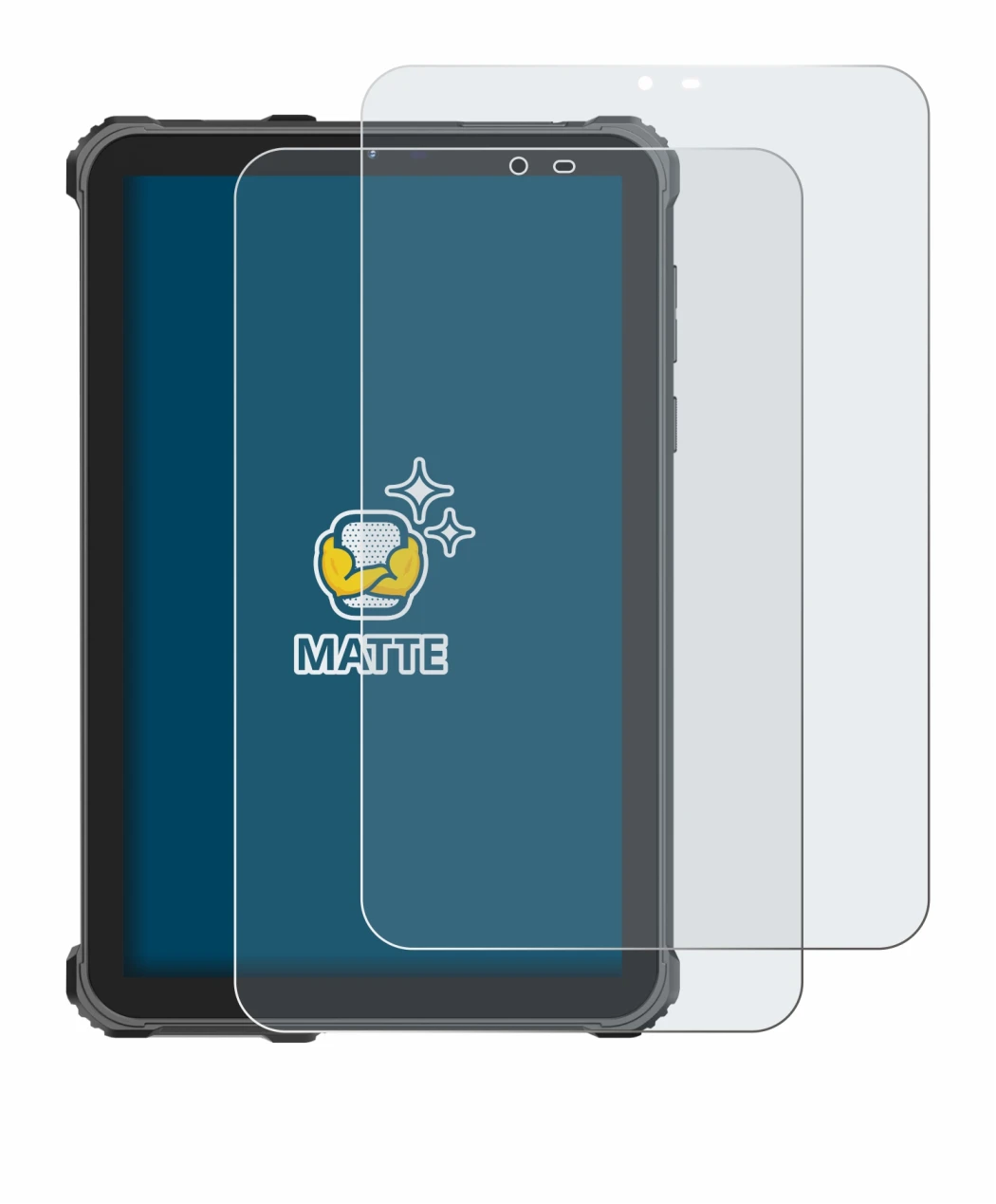 Image of the device Oukitel RT3 Pro with a wide variety of screen protectors.