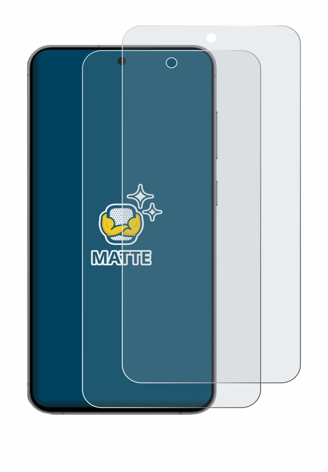 Image of the device Samsung Galaxy S24 FE with a wide variety of screen protectors.