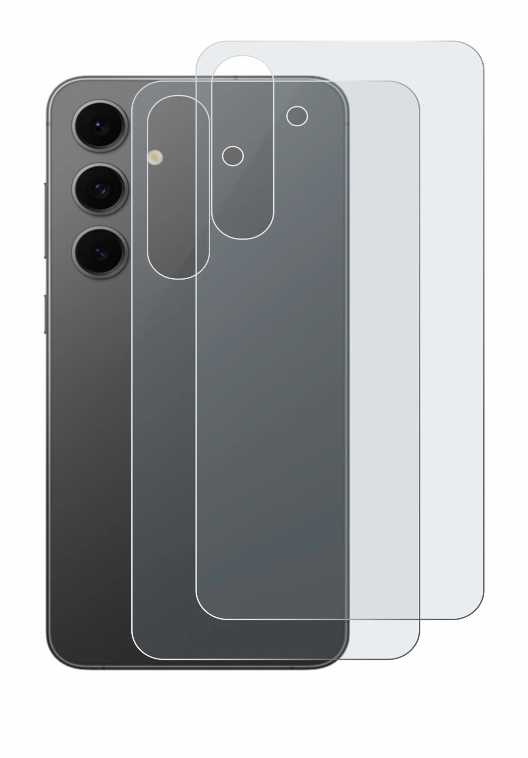 Image of the device Samsung Galaxy S24 FE (Back) with a wide variety of screen protectors.