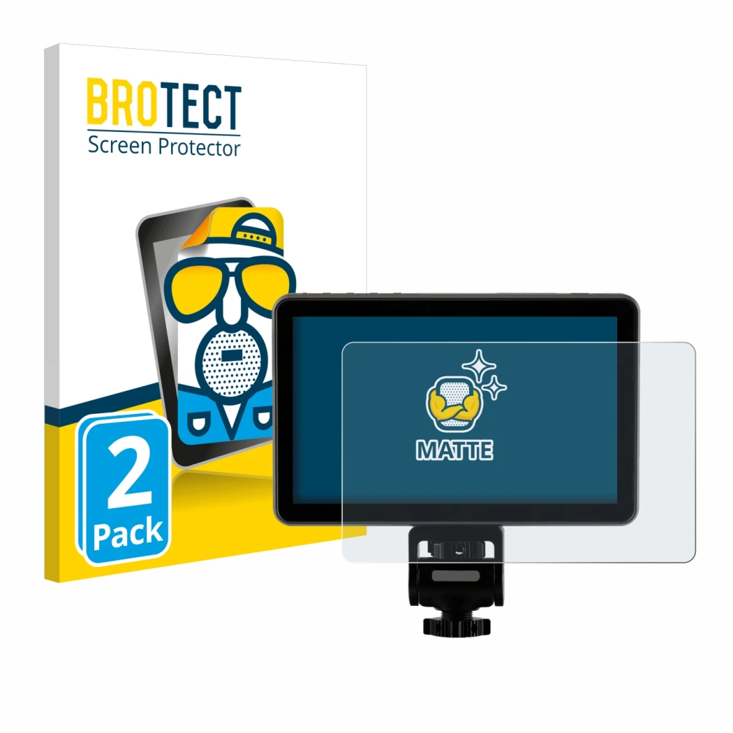 Front side of a product packaging with the brand logo BROTECT. Next to it is the device Rollei Viltrox DC-X2 6