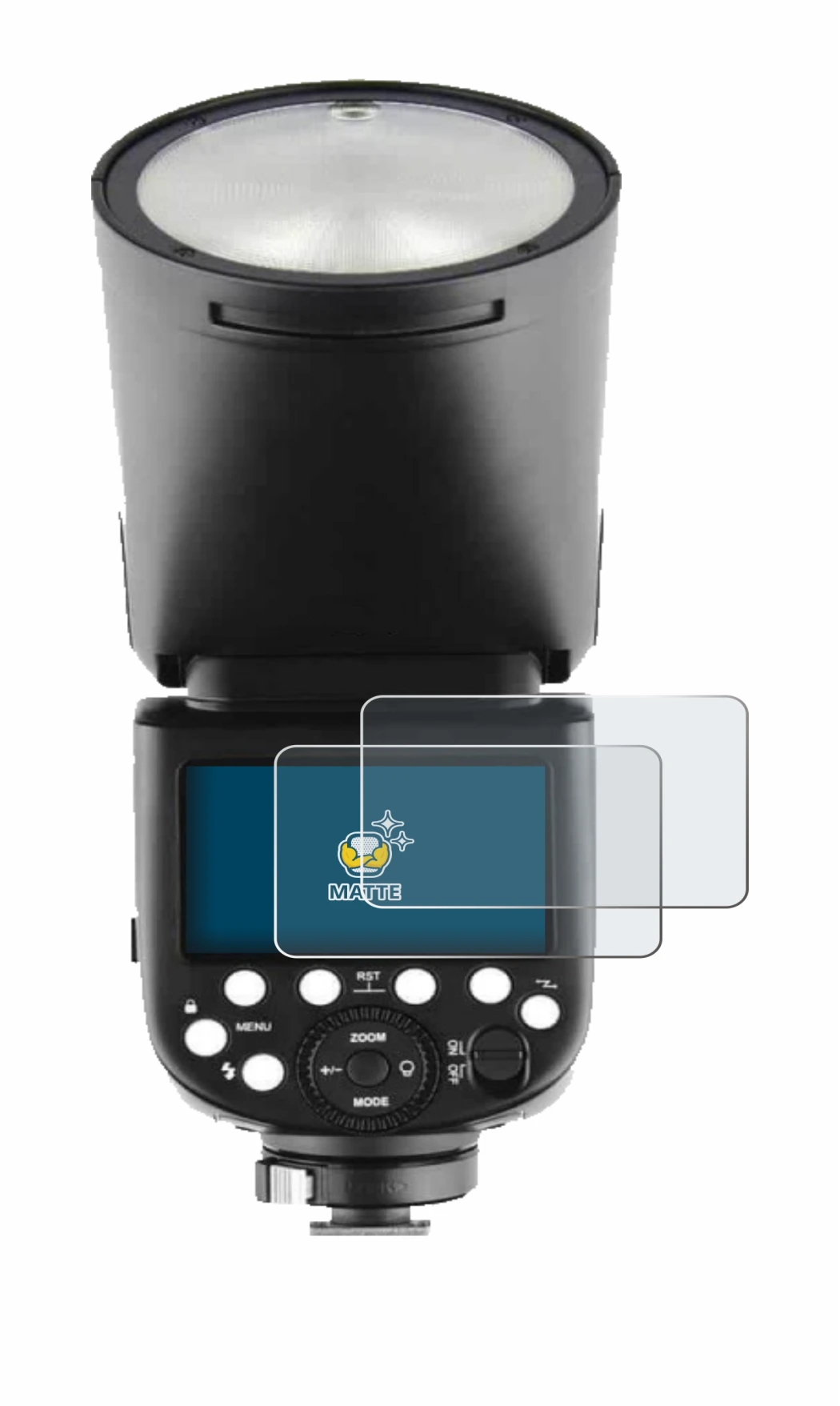 Image of the device Godox TT685 II with a wide variety of screen protectors.