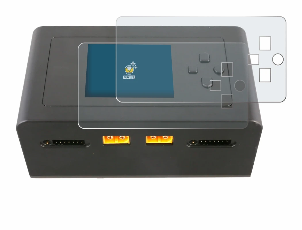 Image of the device Gens Ace IMARS D300 with a wide variety of screen protectors.