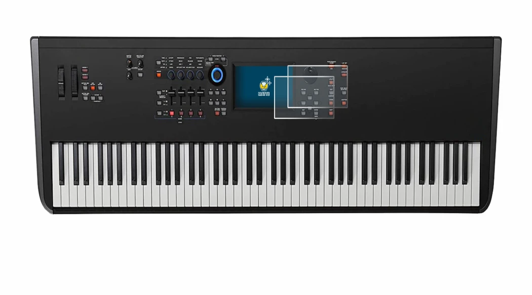 Image of the device Yamaha MODX8+ with a wide variety of screen protectors.