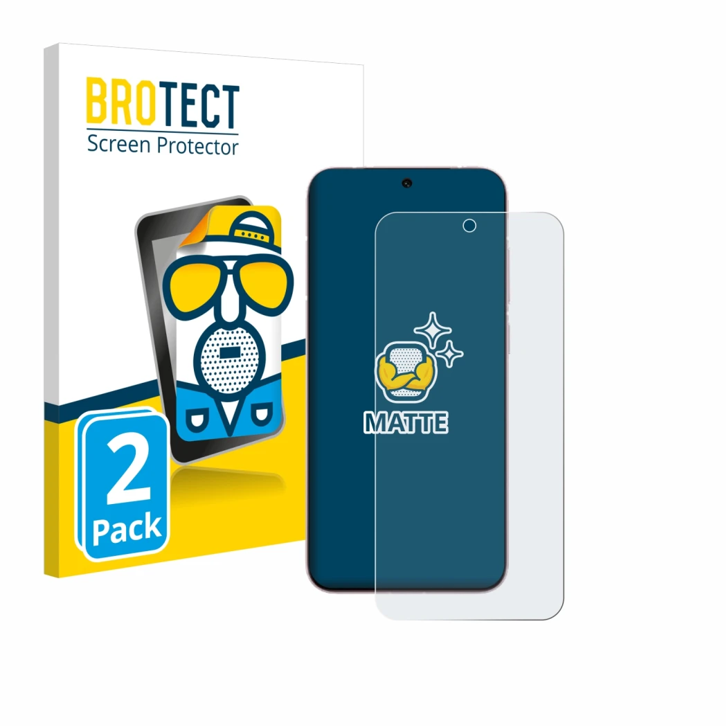 Front side of a product packaging with the brand logo BROTECT. Next to it is the device Vivo X200 Pro mini shown with the corr