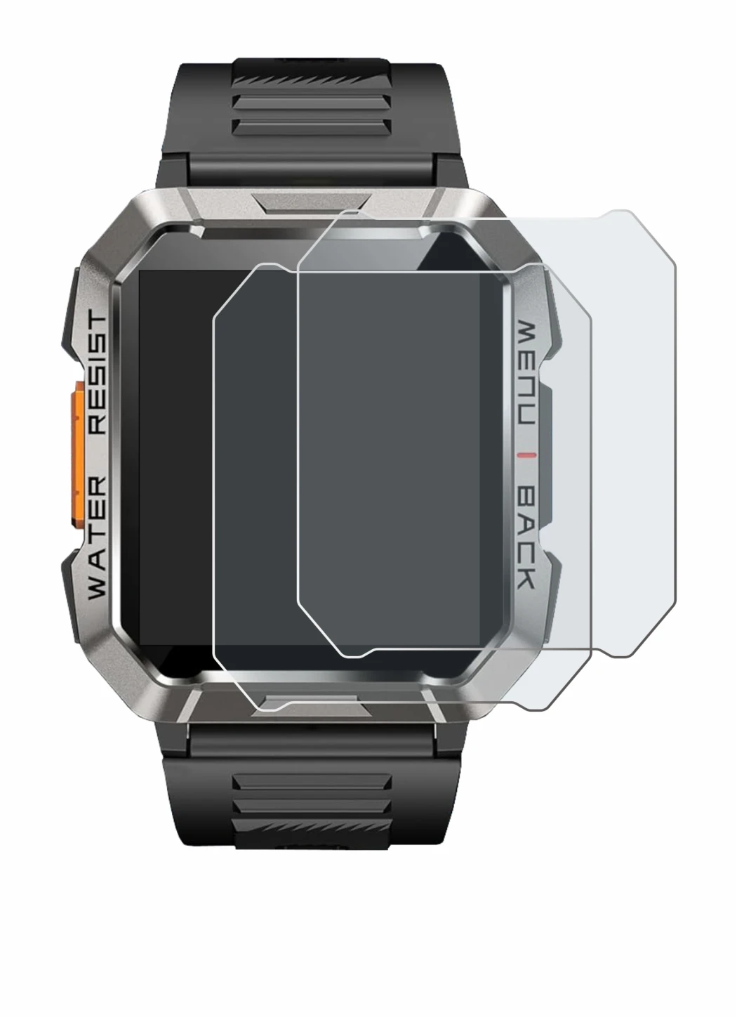 Image of the device Baolubao W60 with a wide variety of screen protectors.