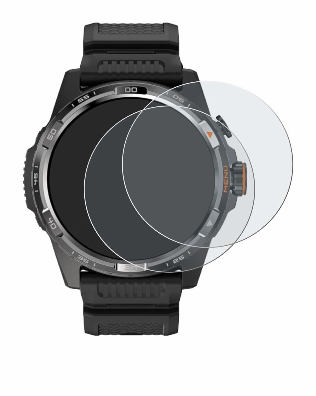Image of the device Mobvoi Ticwatch Atlas with a wide variety of screen protectors.
