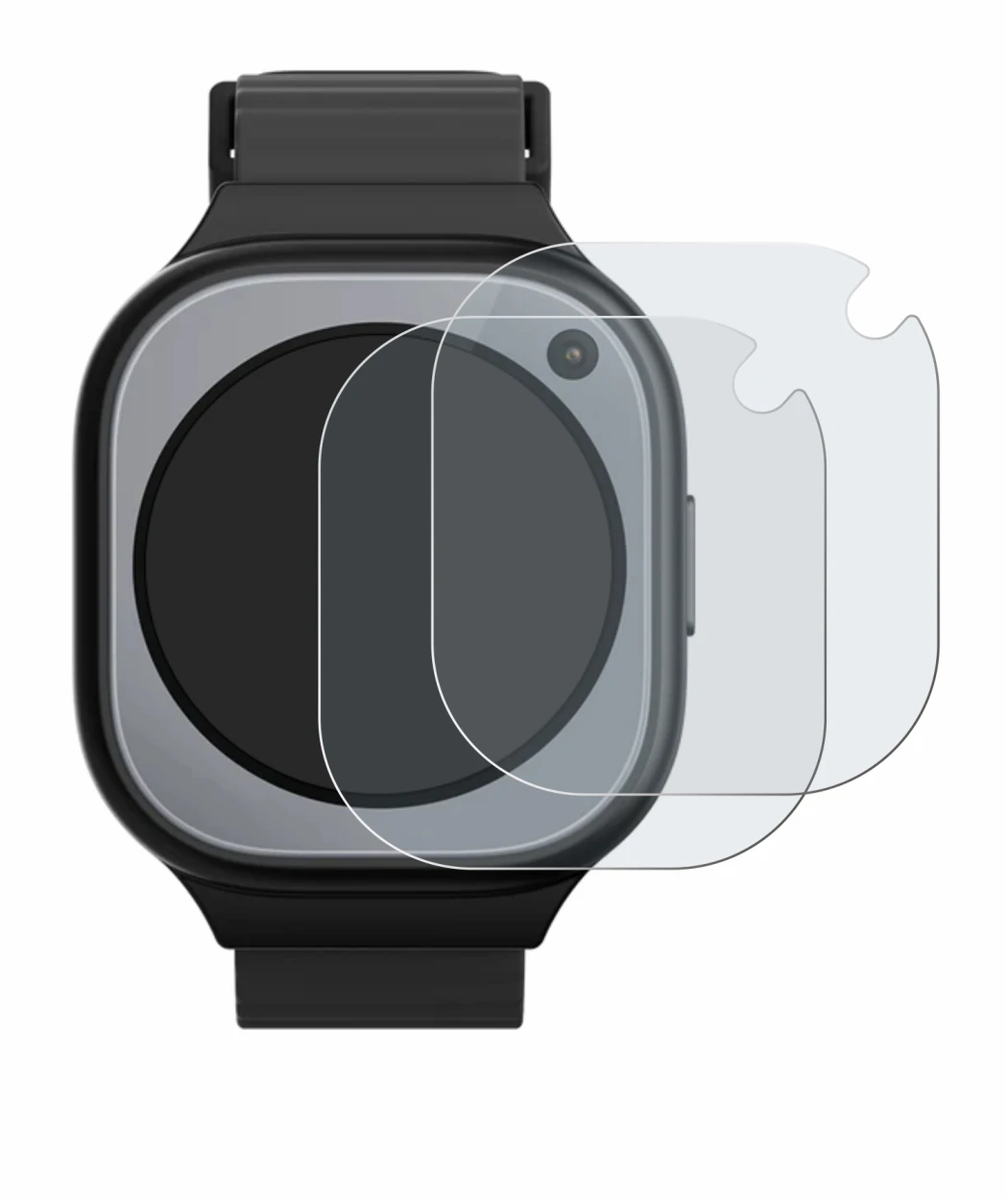 Image of the device Xplora X6Pro with a wide variety of screen protectors.