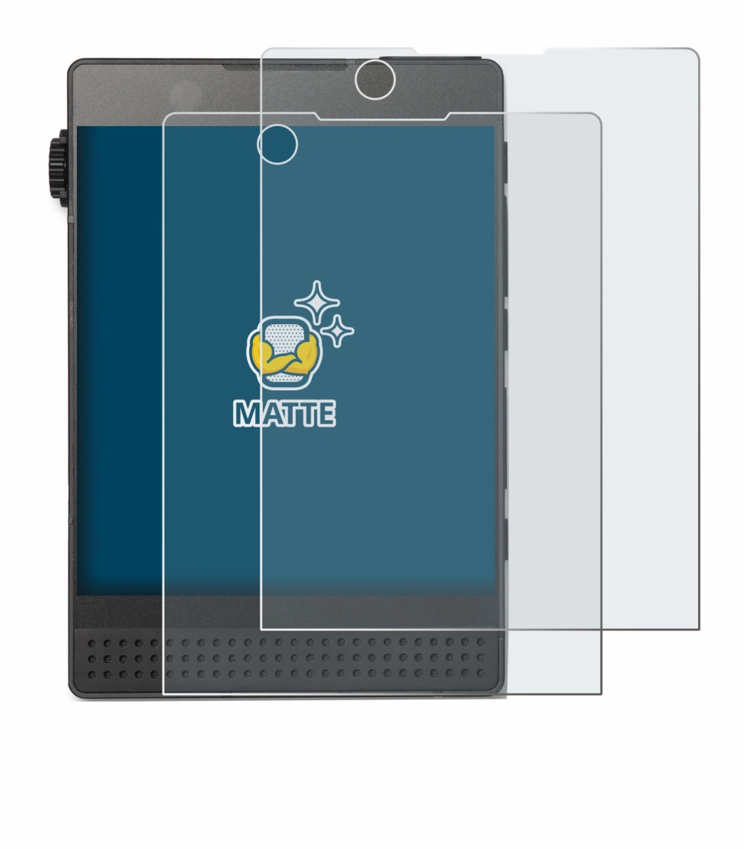 Image of the device Light Phone 3 with a wide variety of screen protectors.