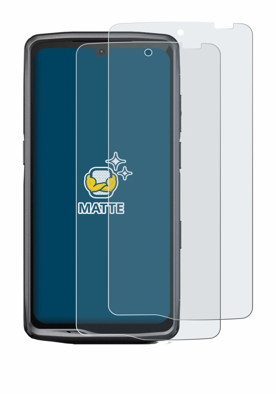 Image of the device Crosscall Stellar M6E with a wide variety of screen protectors.