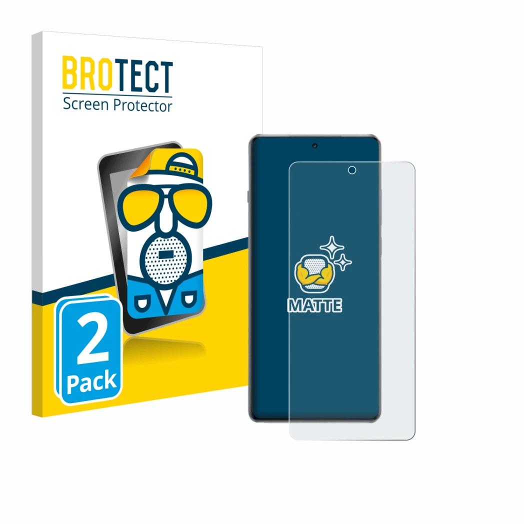 Front side of a product packaging with the brand logo BROTECT. Next to it is the device OnePlus 13R shown with the correspondi