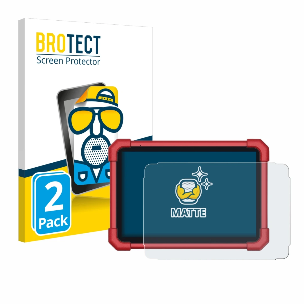 Front side of a product packaging with the brand logo BROTECT. Next to it is the device Launch X-431 Euro Link shown with the