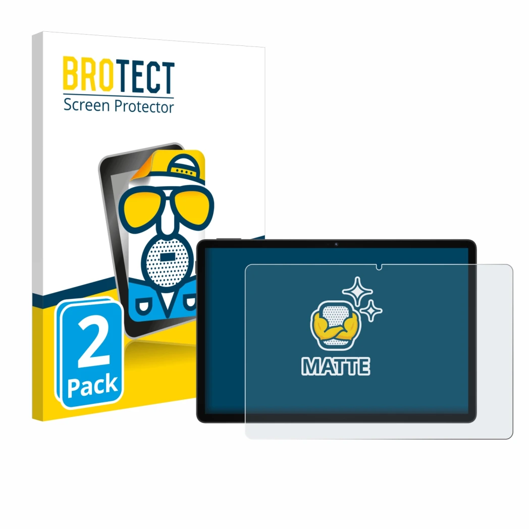 Front side of a product packaging with the brand logo BROTECT. Next to it is the device Doogee U11 shown with the correspondin