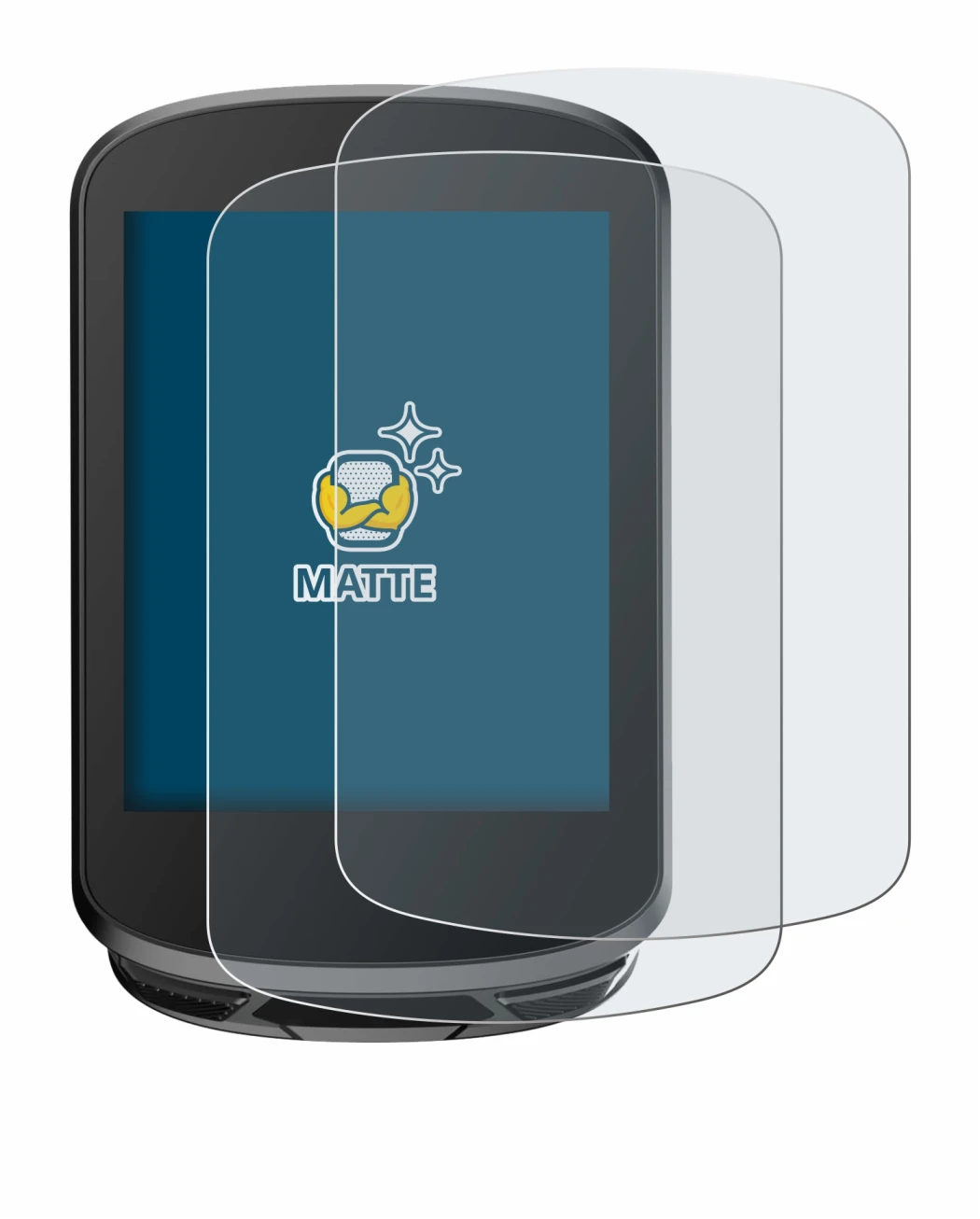 Image of the device Magene C506 with a wide variety of screen protectors.
