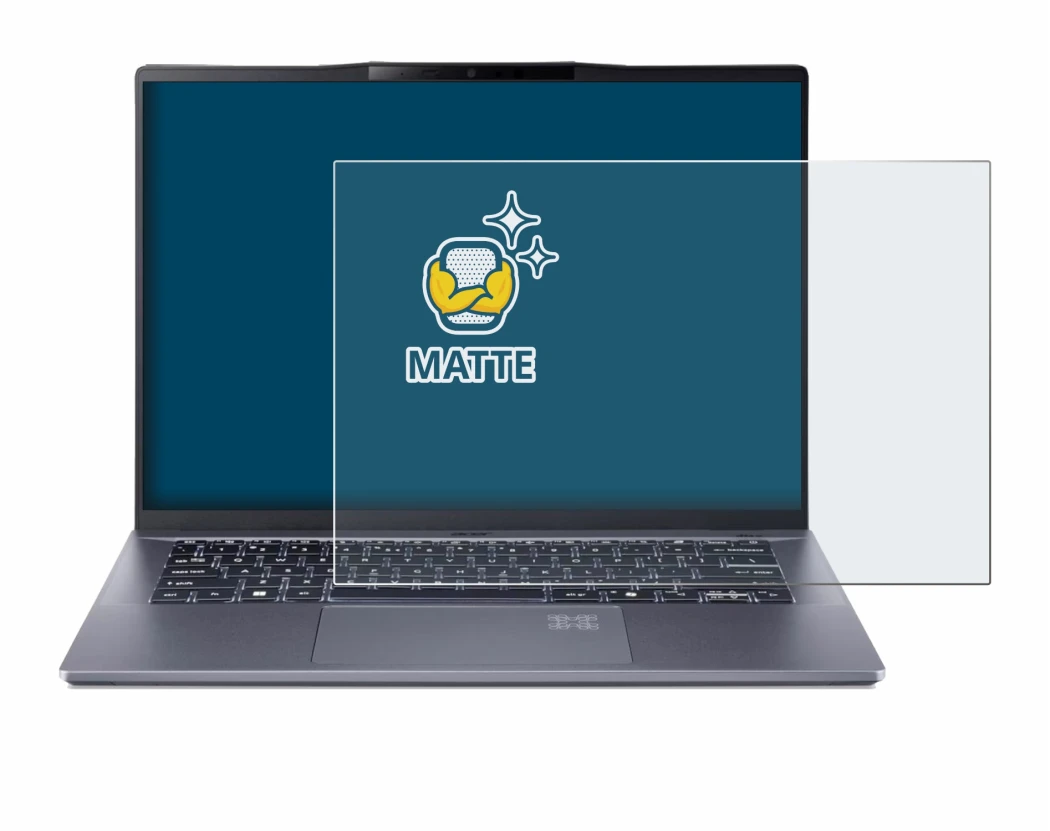 Image of the device Acer Swift Go 14 AI with a wide variety of screen protectors.