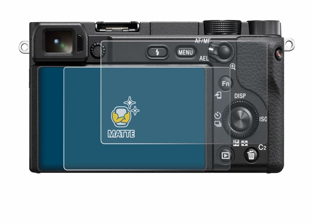 Image of the device Sony Alpha 6100A with a wide variety of screen protectors.