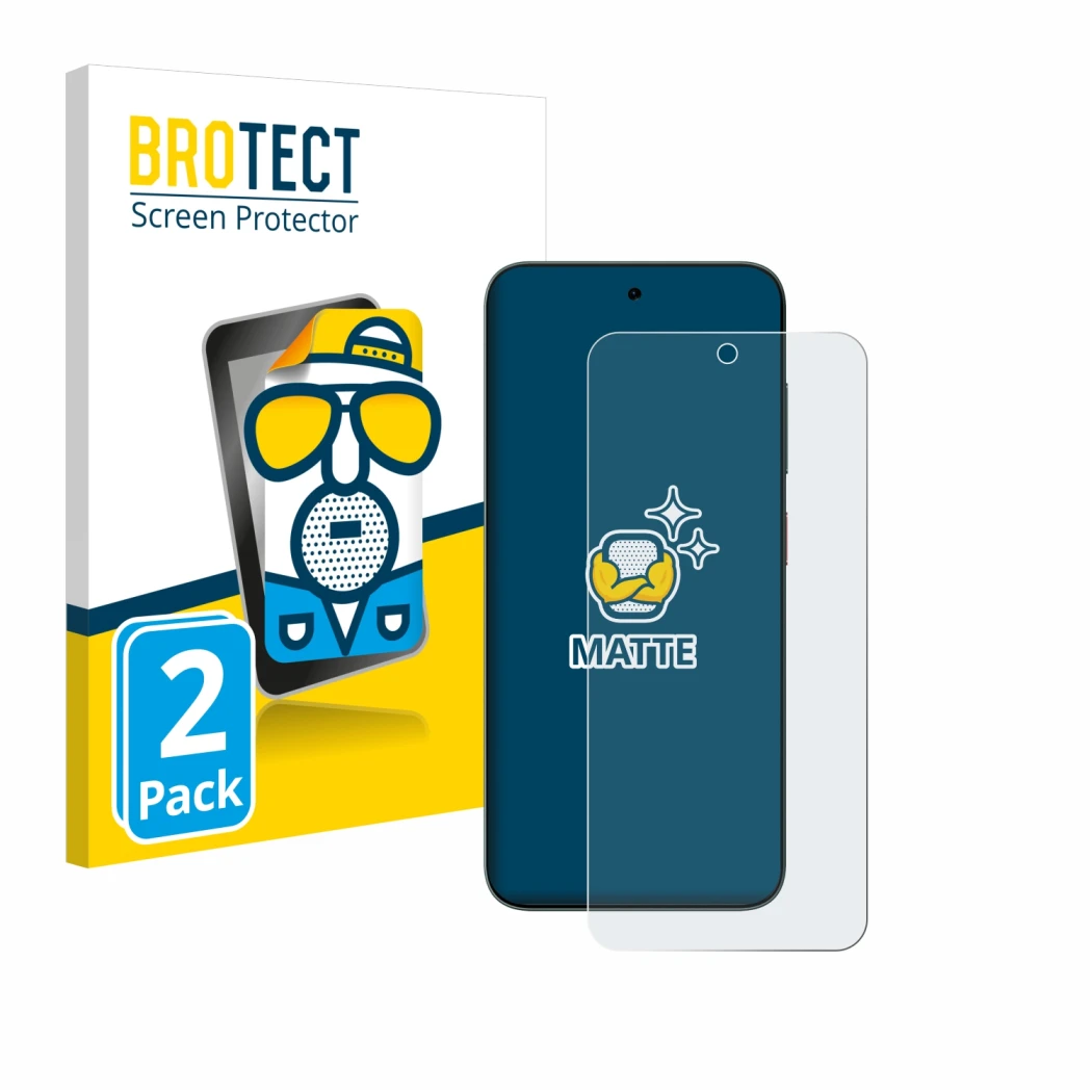 Front side of a product packaging with the brand logo BROTECT. Next to it is the device ZTE Blade V70 shown with the correspon