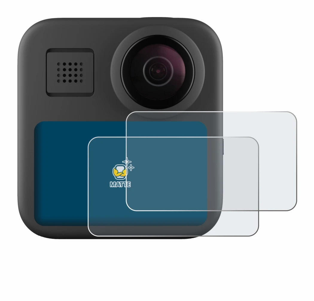 Image of the device GoPro Max (2025) with a wide variety of screen protectors.