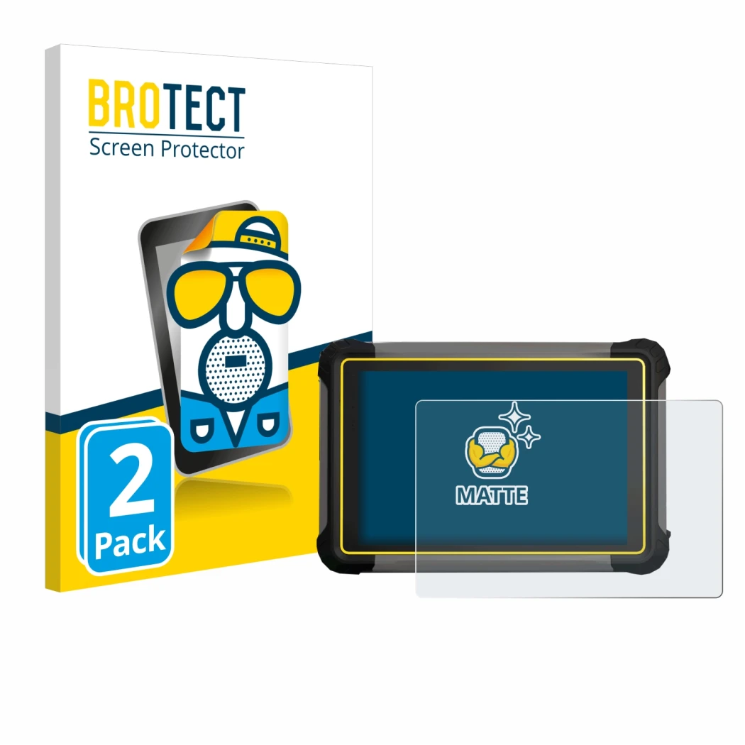 Front side of a product packaging with the brand logo BROTECT. Next to it is the device Leica iCON CC170 shown with the corres