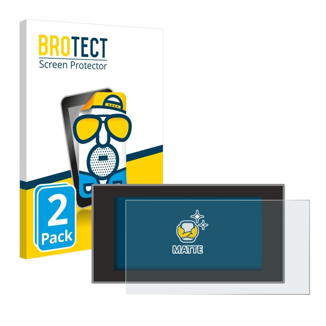 Front side of a product packaging with the brand logo BROTECT. Next to it is the device Audi A4 Avant (2022-2024) shown with t