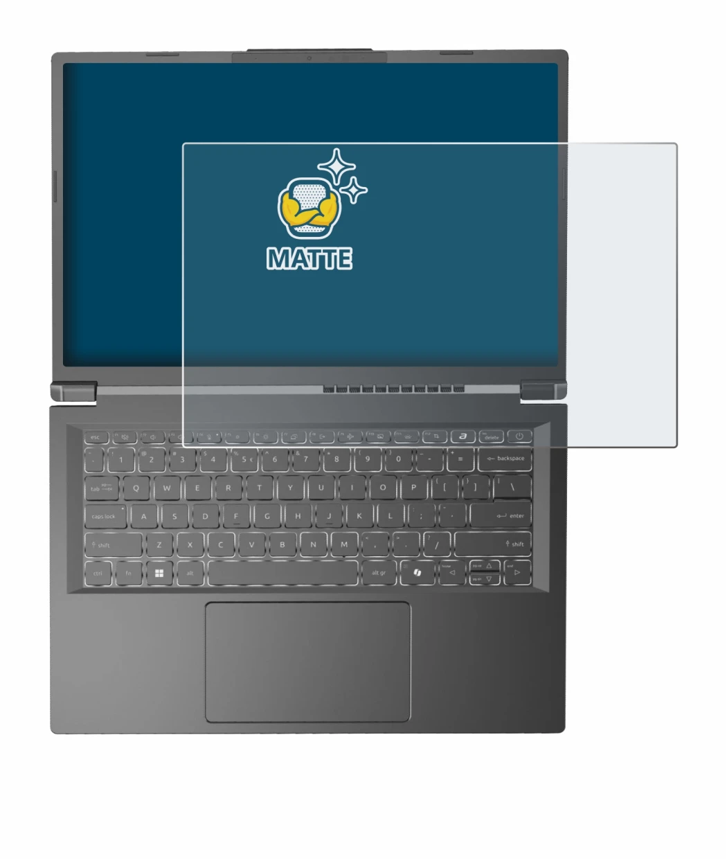 Image of the device Acer Aspire 14 AI with a wide variety of screen protectors.